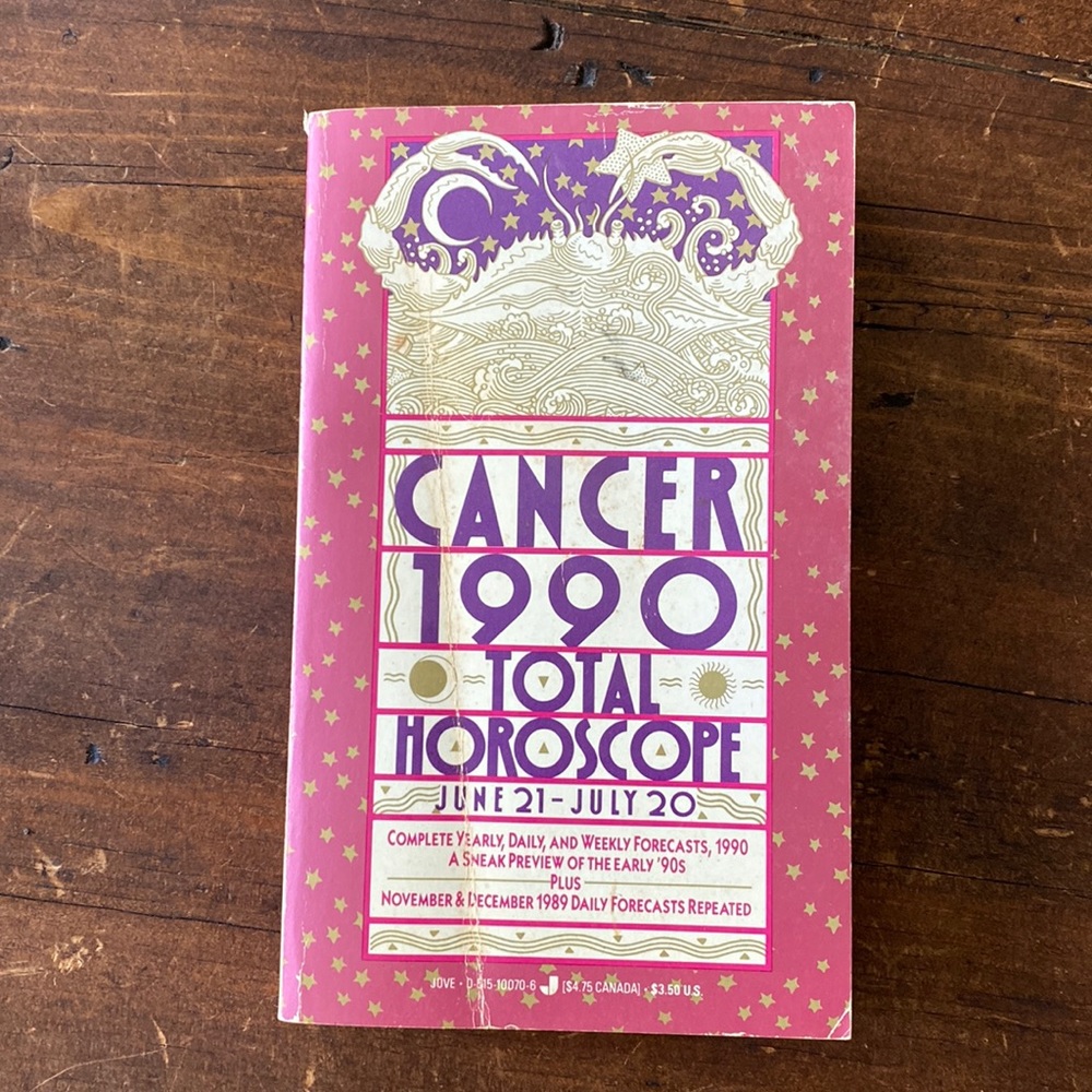 1990 Cancer Zodiac Sign Horoscope Paperback Book